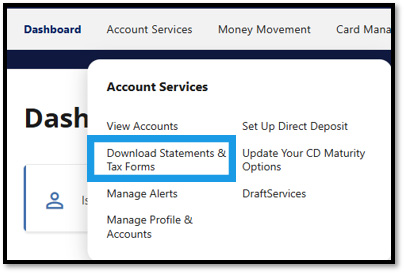 Accessing Statements on Desktop Step 1