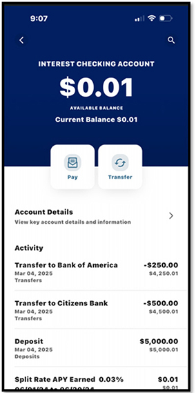 Account Management Mobile Screen