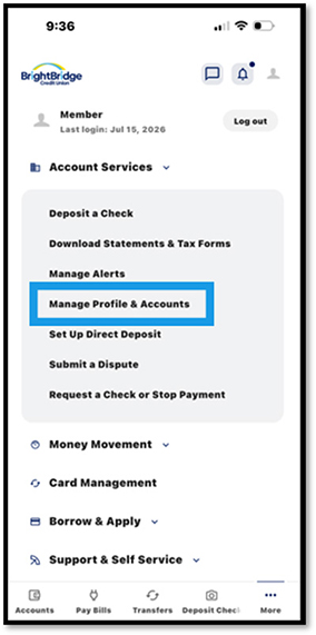 Mobile Account Nickname Step 1