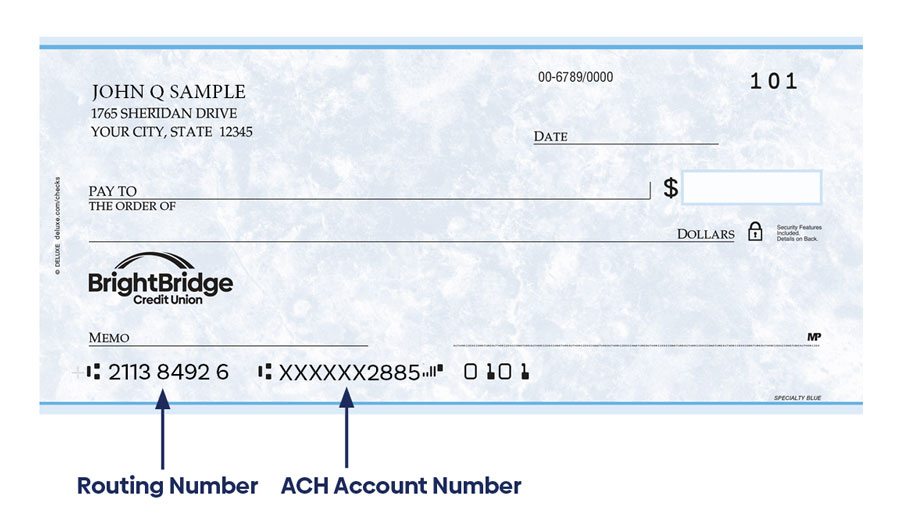 BrightBridge Check with Routing & Account Number