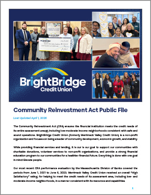 BrightBridge Credit Union 2025 Community Reinvestment Act Public File